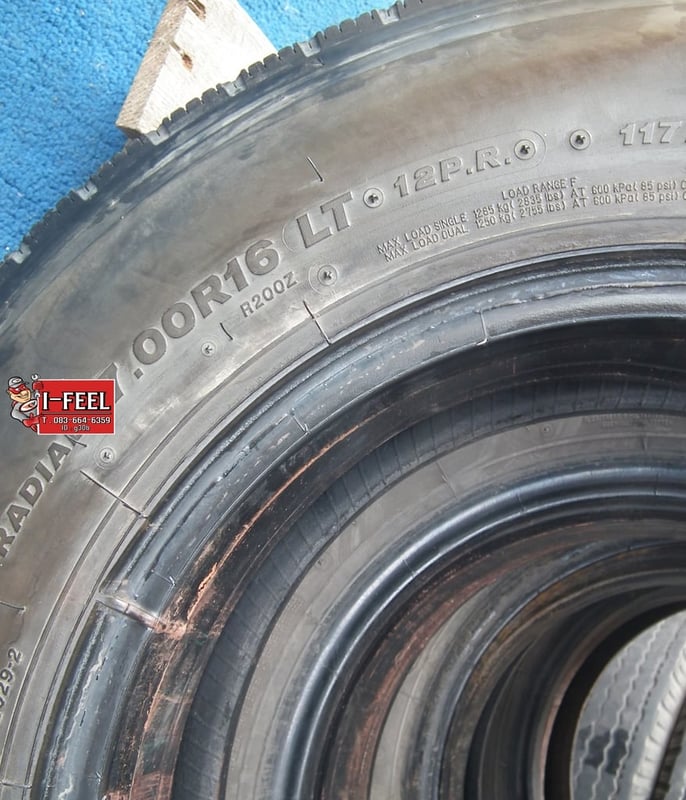 Bridgestone ยางเก่า 7.00r16 radial r200 ชุดนี้มี 5เส้น คละปีผลิต