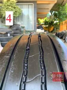 ยาง radial รถบรรทุกรถโดยสาร bridgestone ขนาดยาง 9.5R17.5 มี 4เส้น