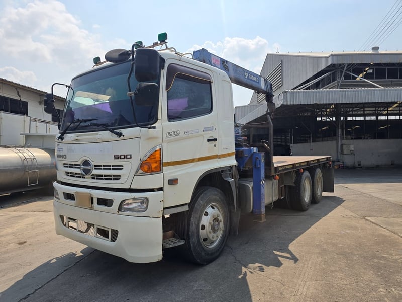 10 ล้อ ฮีโน่ เมก้า 2เพลา เครื่อง 344 แรงม้า ติดเครน 5 ตัน 4 ปลอก กระบะยาว 5.4 เมตร