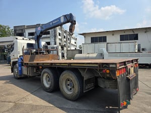 10 ล้อ ฮีโน่ เมก้า 2เพลา เครื่อง 344 แรงม้า ติดเครน 5 ตัน 4 ปลอก กระบะยาว 5.4 เมตร