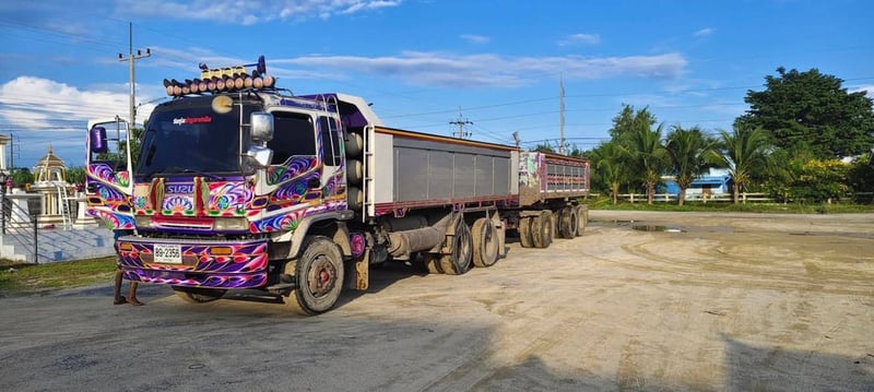 รถพ่วงisuzu FX Z ยูโรทูดั้มแม่ลูก 270 แรงngv 