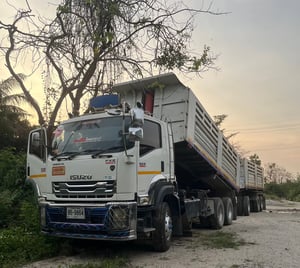 รถ10พ่วงISUZU 360แม่ลูกปี57 ดั้มเสาธง 