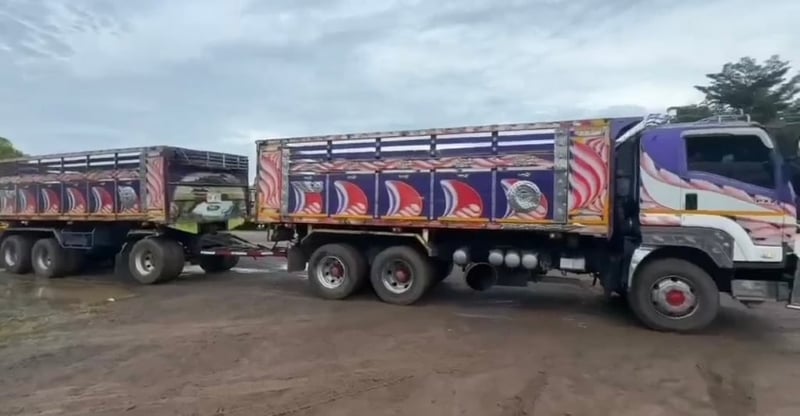 รถพ่วง isuzu 360แรง แม่ลูกปี59 