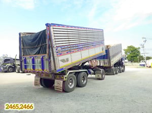 👉 สิบสองล้อดั้มพ์ ISUZU FYH 360 แรง ปี 2557 👉 หางดั้มพ์ สามเพลา อู่ ส.สมบัติ ปี 2557 (2465,2466)