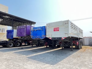 🚚หางพื้นเรียบ สามเพลา อู่ส.สมบัติ  ปี 2561 ( 5529)