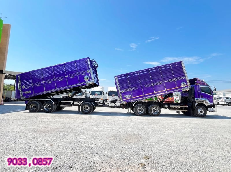 สิบล้อดั้มพ์ ISUZU FXZ 360 แรง ปี 2554 หางดั้มพ์ สามเพลา อู่ ส.สมบัติ ปี 2555  (9033,0857)