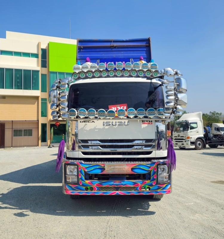 สิบสองล้อดั้มพ์ ISUZU FYH 360 แรง ปี 2556 หางดั้มพ์ สามเพลา อู่ ส.สมบัติ ปี 2556  (2507,2508)