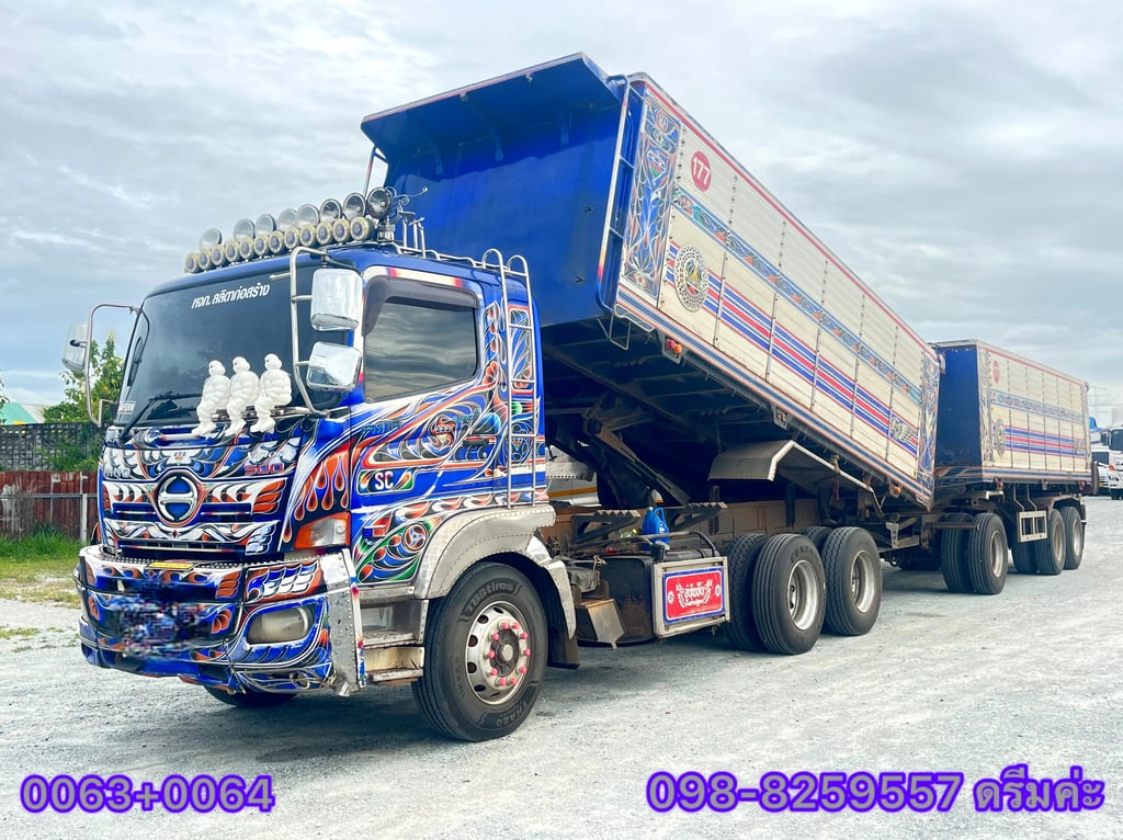สิบล้อดั้มพ์ HINO FM1A 344,หางดั้มพ์  สามเพลา อู่ซุนชัย (0063)