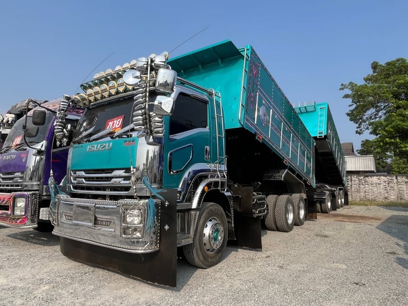 สิบล้อดั้มพ์ ISUZU  FXZ 360 แรง ปี 65 หางดั้มพ์ สามเพลา อู่สหะกิจ ปี 65 (1245 , 1246)