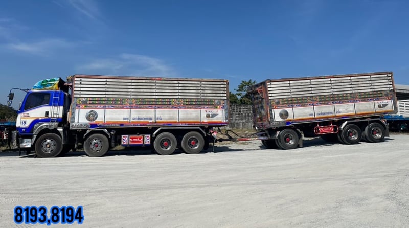 🇨🇷สิบสองล้อดั้มพ์พ่วงแม่ลูก ISUZU FYH360 แรง ปี 2557 (8193,8194)