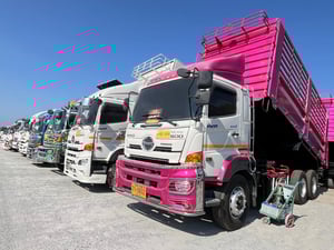 💥 สิบล้อดั้มพ์ HINO FM1A 344 แรง ปี 2565 + หางดั้ม สามเพลา อู่พิรุธ ปี 2565 (0932 0933)