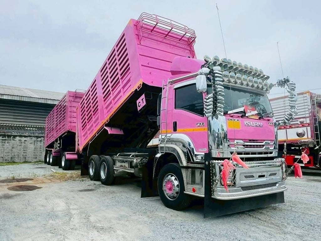 🌺 สิบล้อดั้มพ์เกษตร ISUZU FXZ 360 แรง ปี 2566 🌺 หางดั้มพ์ สามเพลา  อู่ ซี.ที  ปี 2566 (1364,1365)
