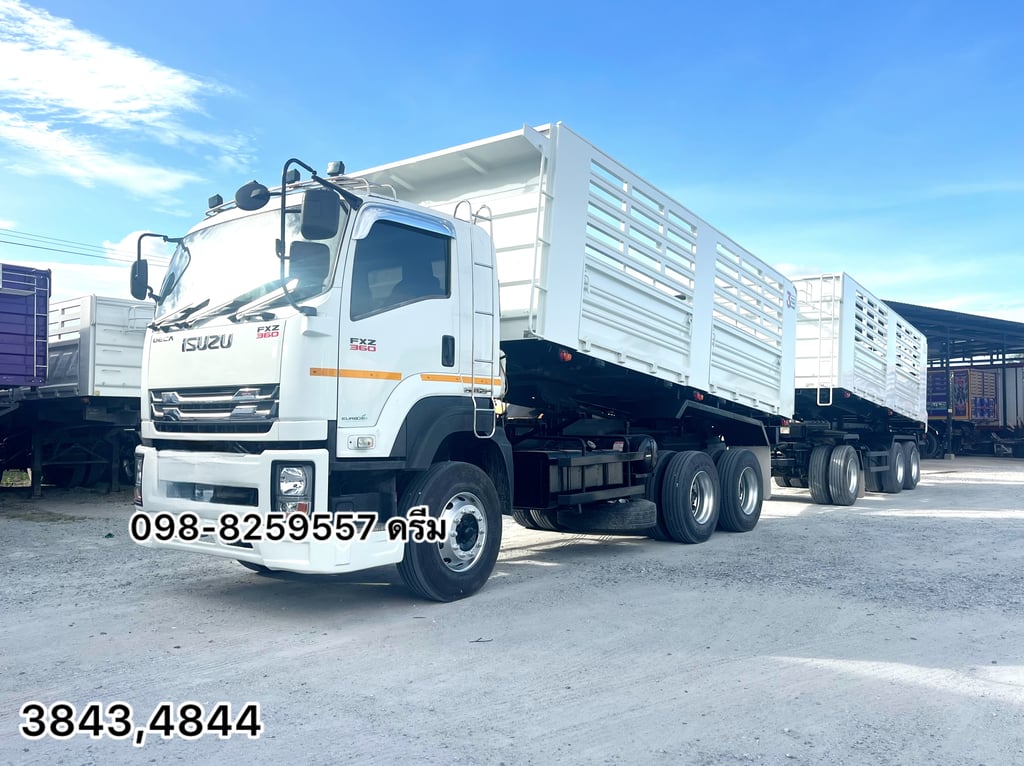 🌺 สิบล้อดั้มพ์ ISUZU FXZ 360 แรง ปี 2565 🌺 หางดั้มพ์ สามเพลา อู่สามมิตร ปี 2565   (3843,3844)
