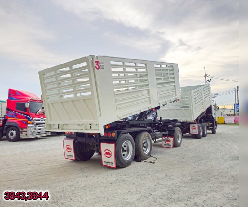 🇨🇷 สิบล้อดั้มพ์ ISUZU FXZ 360 แรง ปี 2565 🇨🇷 หางดั้มพ์ สามเพลา อู่สามมิตร ปี 2565 (3843,3844)