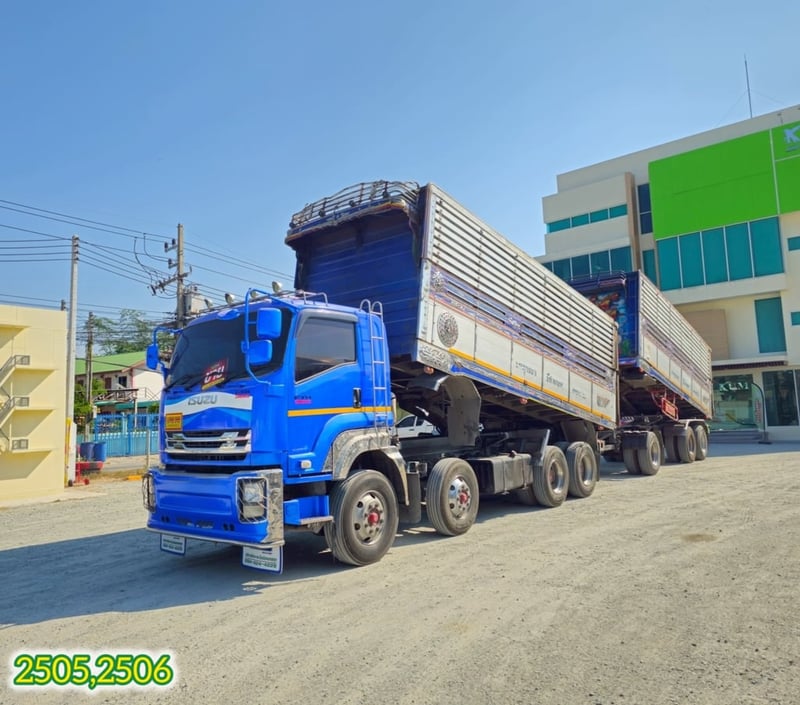 👉 สิบสองล้อดั้มพ์ ISUZU FYH 360 แรง ปี 2557 👉 หางดั้มพ์ สามเพลา อู่ ส.สมบัติ ปี 2557 (2465,2466)