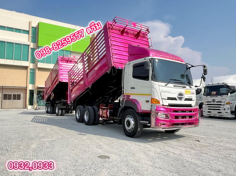 สิบล้อดั้มพ์ HINO FM1A 344 แรง ปี 2565 หางดั้มพ์ สามเพลา อู่พิรุธ ปี 2565  (0932,0933)