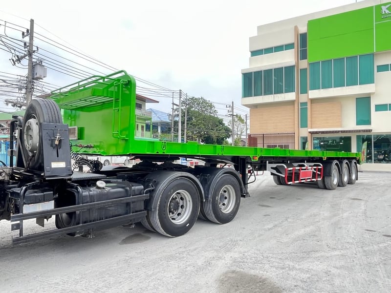 🚚หางพื้นเรียบ สามเพลา อู่ส.สมบัติ  ปี 2561 ( 5529)