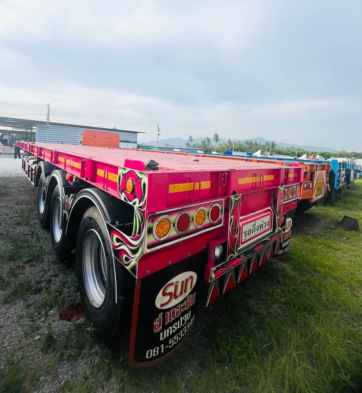 🔥#หางพื้นเรียบ สามเพลา อู่ เดอะซัน  ปี 2565  (0376)