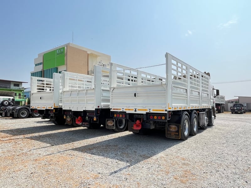 🚚หางพื้นเรียบ สามเพลา อู่ส.สมบัติ  ปี 2561 ( 5529)