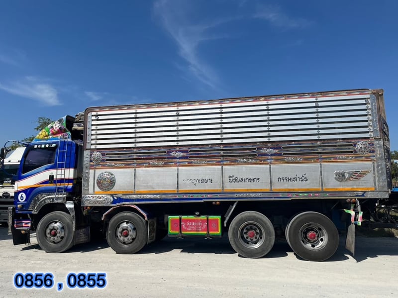 🇨🇷 สิบสองล้อดั้มพ์ พ่วงแม่ลูก Isuzu Fyh 360 แรงม้า ปี55 (0856,0855)