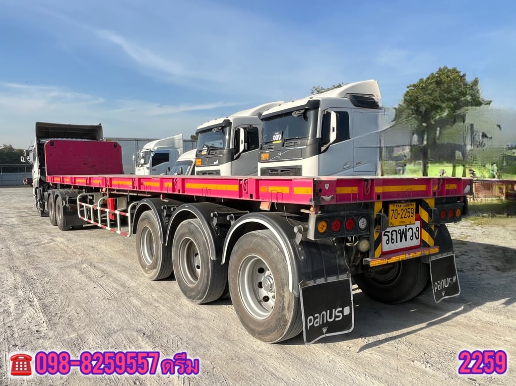 🇨🇷 หางพื้นเรียบ สามเพลา อู่พนัส ปี 2565  (2259)