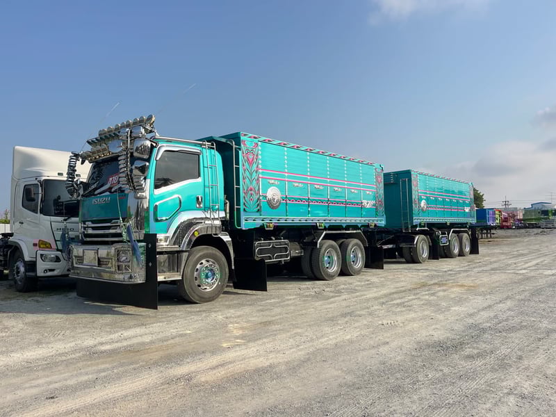 สิบล้อดั้มพ์ ISUZU  FXZ 360 แรง ปี 65 หางดั้มพ์ สามเพลา อู่สหะกิจ ปี 65 (1245 , 1246)