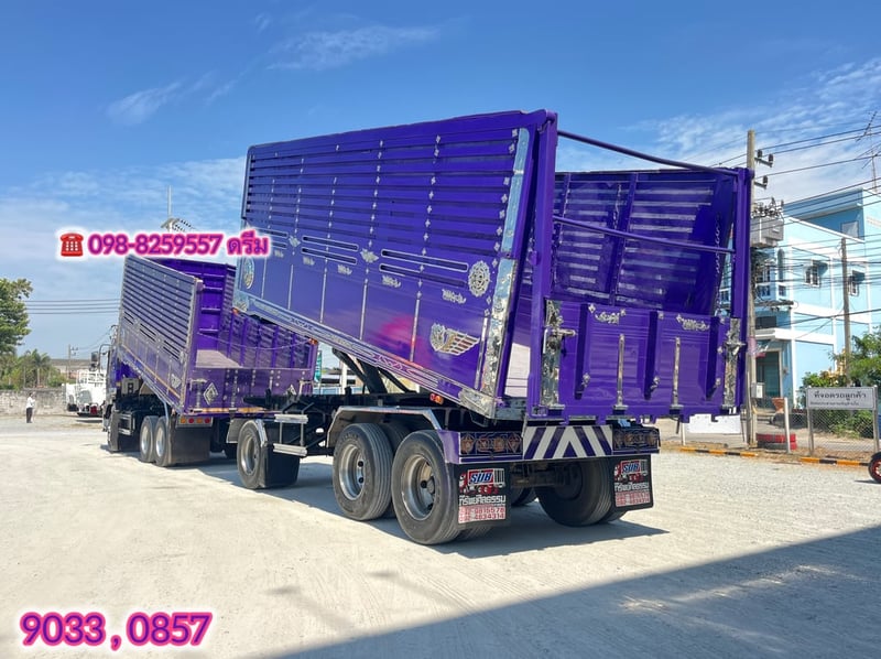 💜 สิบล้อดั้มพ์ ISUZU FXZ 360 แรง ปี 2554 ยาว 6.33 สูง 2.43 กว้าง 2.58 น้ำหนัก 12,210 กิโลกรัม 💜 หางดั้มพ์ สามเพลา อู่ ส.สมบัติ ปี 2555 (9033,0857)