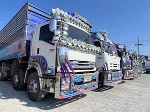 สิบสองล้อดั้มพ์ ISUZU FYH 360 แรง ปี 2556 หางดั้มพ์ สามเพลา อู่ ส.สมบัติ ปี 2556  (2507,2508)