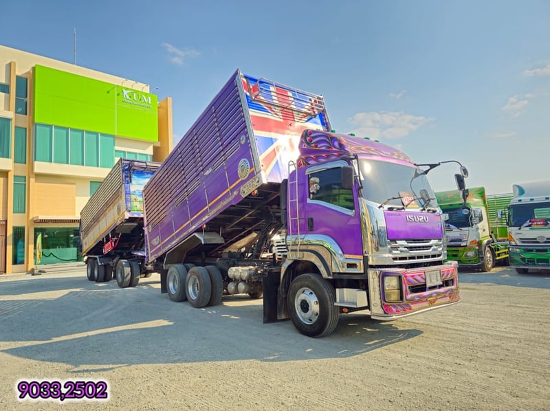 👉 สิบล้อดั้มพ์ ISUZU FXZ 360 แรง ปี 2554 👉 หางดั้มพ์ สามเพลา อู่ ส.สมบัติ ปี 2557 (9033,2502)