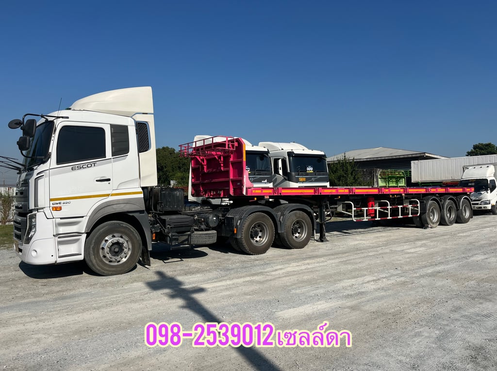 สิบล้อหัวลาก UD GWE390 แรง ปี65  หางพื้นเรียบสามเพลา อู่พนัส ปี65  (2255,2256)