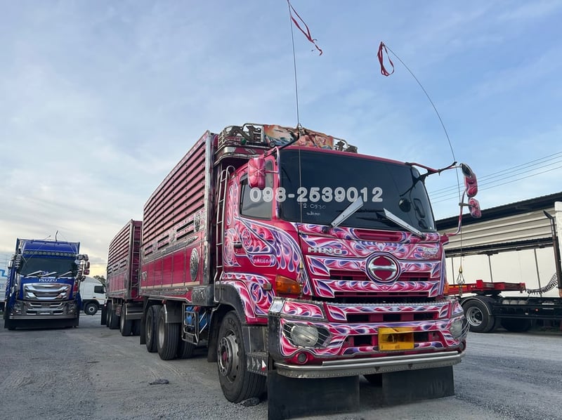 ดั้มพ์เกษตรแม่ลูก ฝาข้างมิเนียม พื้นสแตนเลส  บรรทุก 31ตัน Hino FM1A 344 ปี59 (0580,0581)