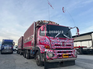 ดั้มพ์เกษตรแม่ลูก ฝาข้างมิเนียม พื้นสแตนเลส  บรรทุก 31ตัน Hino FM1A 344 ปี59 (0580,0581)