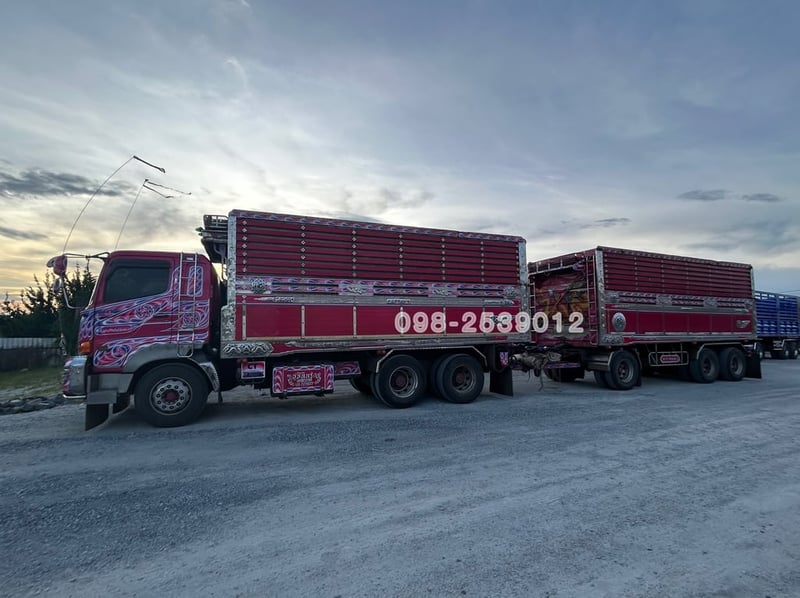ดั้มพ์เกษตรแม่ลูก ฝาข้างมิเนียม พื้นสแตนเลส  บรรทุก 31ตัน Hino FM1A 344 ปี59 (0580,0581)