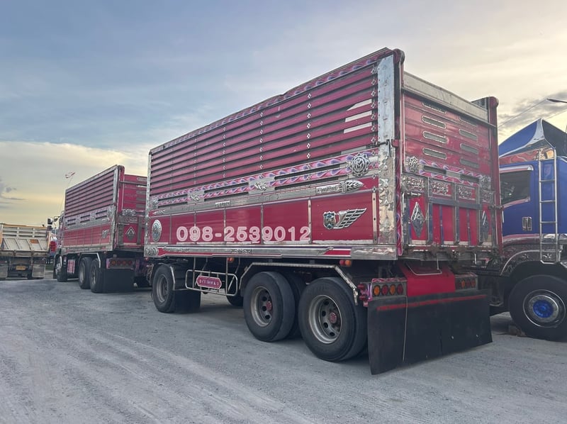 ดั้มพ์เกษตรแม่ลูก ฝาข้างมิเนียม พื้นสแตนเลส  บรรทุก 31ตัน Hino FM1A 344 ปี59 (0580,0581)