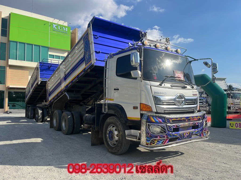 สิบล้อดั้มแม่ลูกกระบะสามมิต Hino FM2P 380 แรงม้า ปี61(8844,8845)