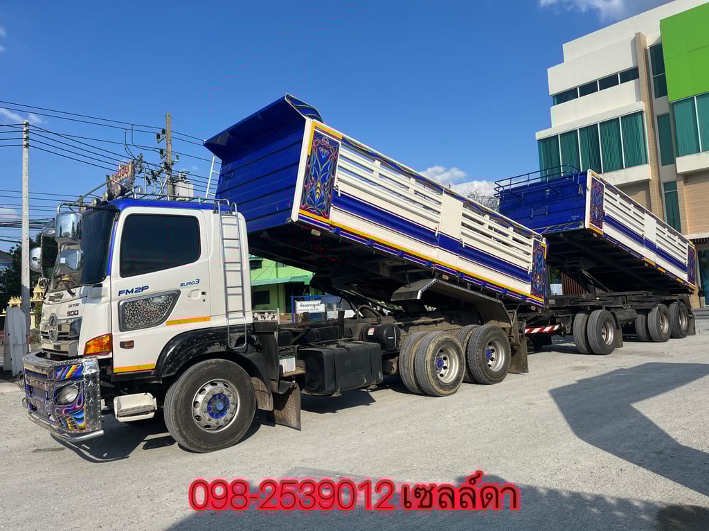 สิบล้อดั้มแม่ลูกกระบะสามมิต Hino FM2P 380 แรงม้า ปี61(8844,8845)