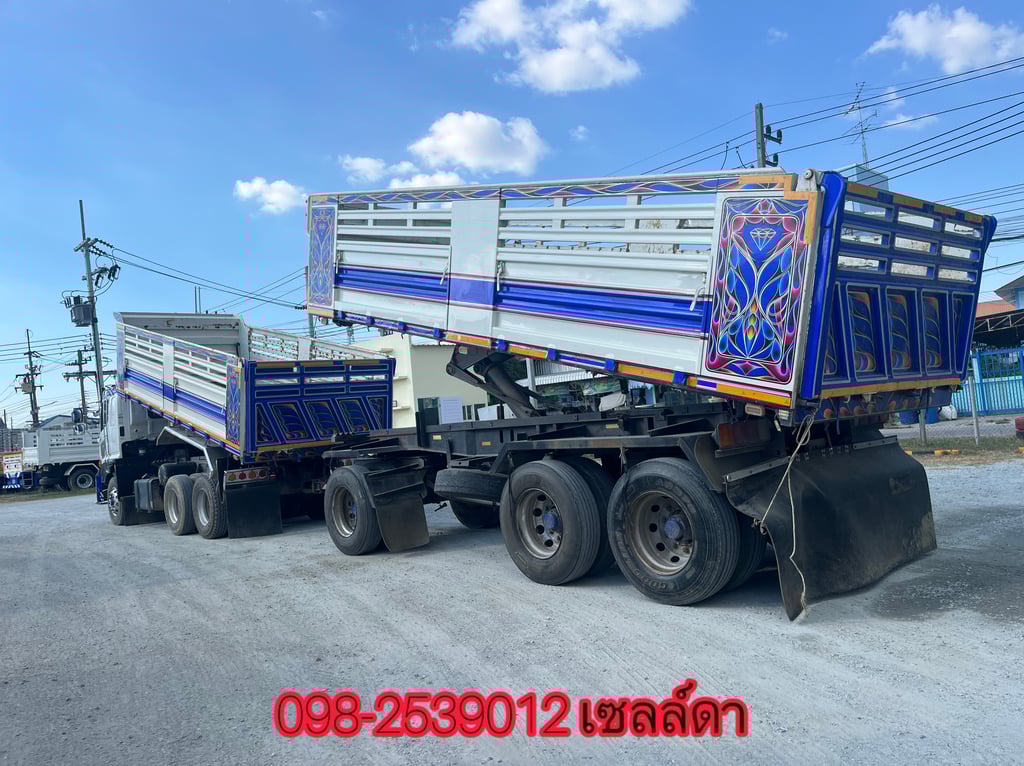 สิบล้อดั้มแม่ลูกกระบะสามมิต Hino FM2P 380 แรงม้า ปี61(8844,8845)