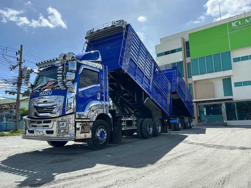 💙ดั้มพ์เกษตรแท้‼️  บรรทุก 31+ ตัน🔥 สิบล้อดั้มพ์ ISUZU FXZ 360 แรง ปี 65 + หางดั้มพ์ สามเพลา อู่เดอะฟินิกซ์ ปี 65 (2591 2592)