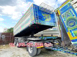 สิบล้อดั้มพ์พ่วงแม่-ลูก  HINO FM1A 344 แรง ปี 56  หางดั้มพ์ สามเพลา อู่สหกิจ ปี 56 (3163,3164)