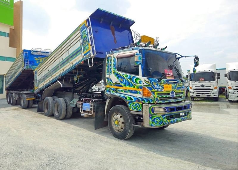 สิบล้อดั้มพ์ HINO FM1A 344 แรง ปี 56 หางดั้มพ์ สามเพลา อู่ สหะกิจ ปี 2556 (3163,3164)
