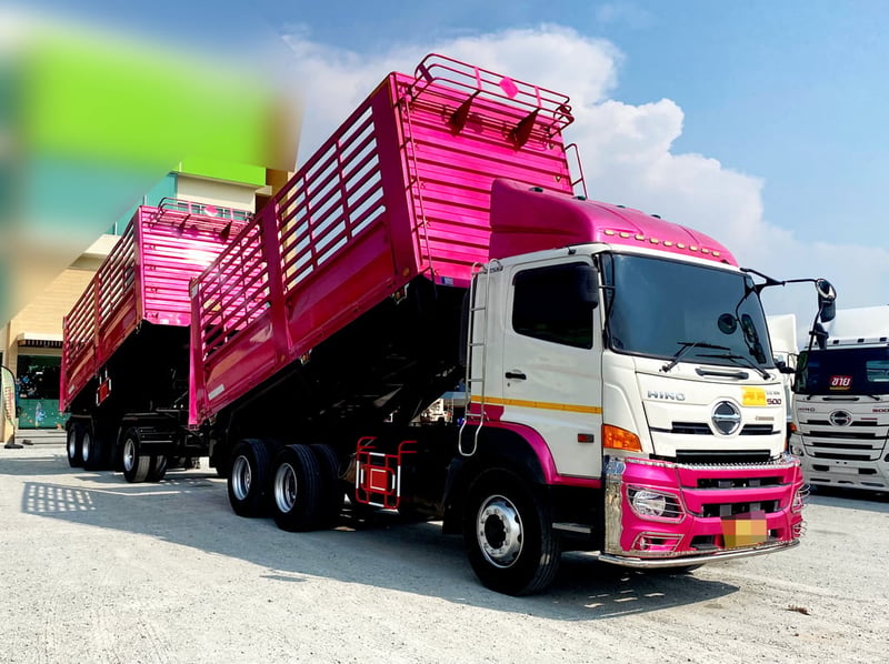 สิบล้อดั้มพ์ HINO FM1A 344 แรง ปี 65  หางดั้ม สามเพลา อู่พิรุธ ปี 65 (0932)(0933)