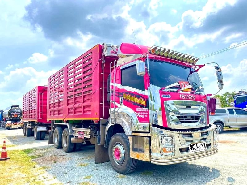 สิบล้อดั้มพ่วงแม่+ลูก  ISUZU FXZ 360 แรงปี 65 (2591,2592)