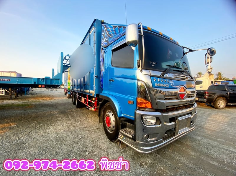 สิบล้อตู้พ่วงสิบบาน HINO  FL8J 260 แรง ปี 65  หางตู้สิบบาน สองเพลา อู่สมศักดิ์ บอดี้คาร์  ปี 65 (7642,7643)