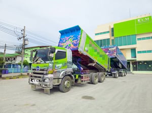 สิบล้อดั้มพ์พ่วงแม่-ลูก HINO FM1A 344แรง ปี 66 หางดัมพ์ สองเพลา อู่พนัส ปี 65 (5902)(2075)