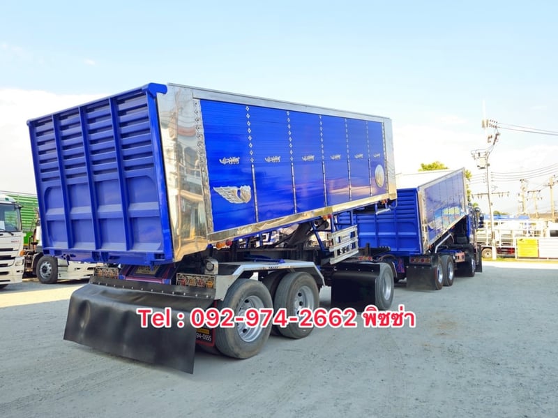 สิบล้อดั้มพ์พ่วงแม่ลูก ISUZU FXZ 360แรง ปี 66  หางดั้มพ์ สามเพลา อู่ ส.สมบัติ ปี 66 (5236,5237)