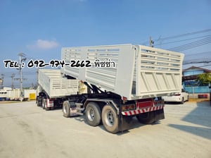 สิบล้อดั้มพ์ พ่วงแม่-ลูก  HINO FM1A 344 แรง ปี 66(1506)(3778) หางดัมพ์ สองคาน อู่แม็กเทเลอร์ ปี 65 