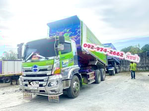 สิบล้อดั้มพ์พ่วงแม่-ลูก HINO FM1A 344แรง ปี 66 หางดัมพ์ สองเพลา อู่พนัส ปี 65 (5902)(2075)