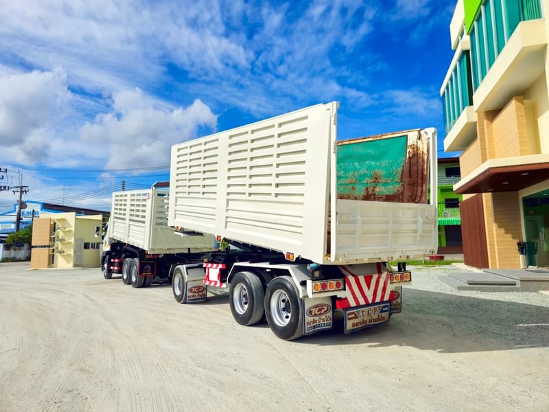 สิบล้อดั้มพ์ HINO VICTOR 500 344 แรงม้า ปี 66 +หางดั้มพ์ สามเพลา อู่ธนาสิน ปี 66(7371)(9338)