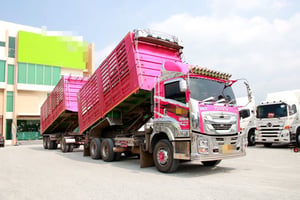 สิบล้อดั้มพ่วงแม่+ลูก  ISUZU FXZ 360 แรงปี 65 (2591,2592)