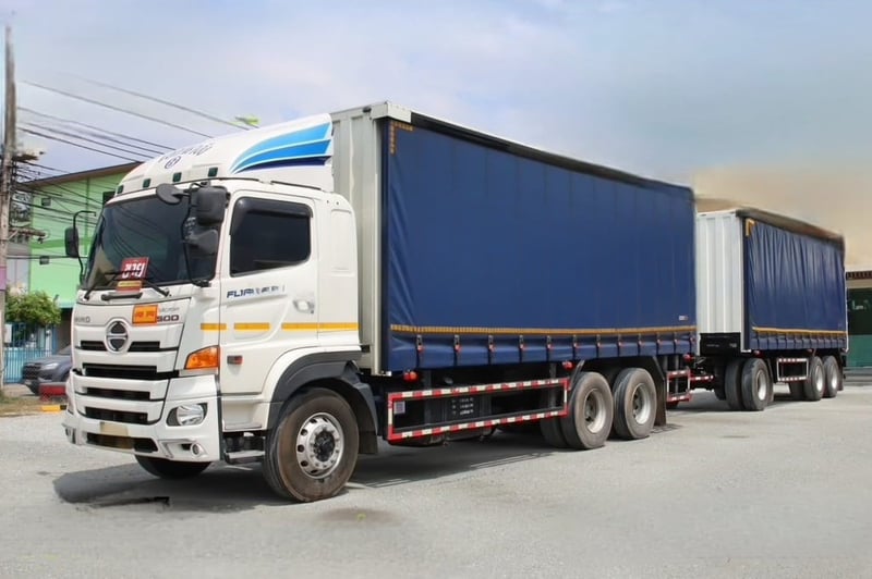 สิบล้อตู้ผ้าใบเปิดข้างพ่วงแม่ลูก HINO FL1A 344 แรงม้า ปี 67  (5506,5507)
